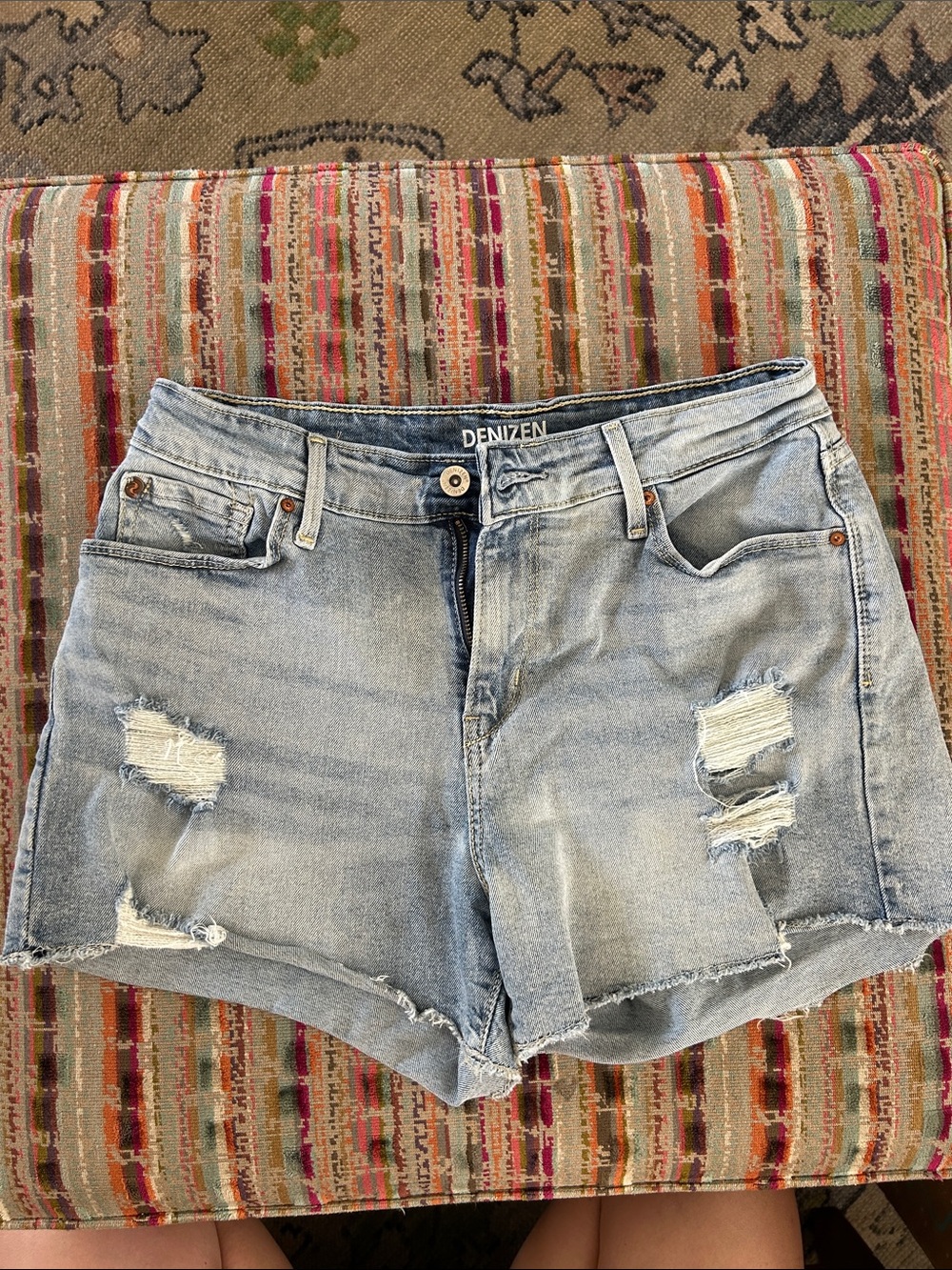Denizen from Levi's Light Wash Distressed Denim Cutoff Shorts